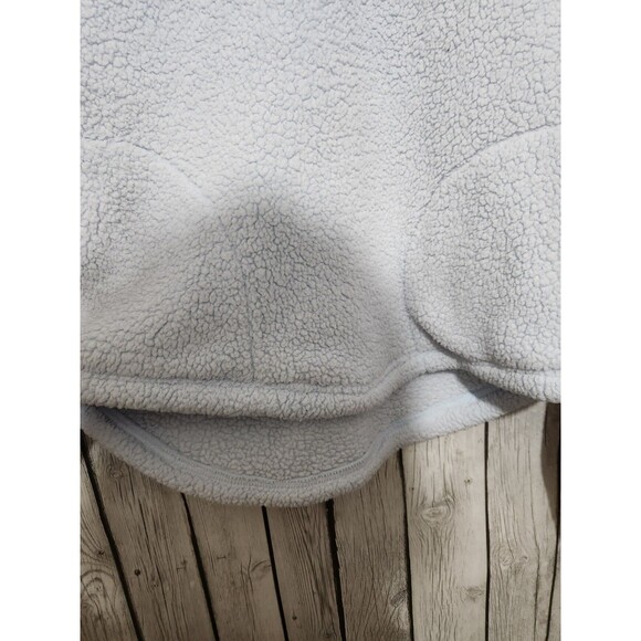 Sherpa Cropped Pullover Womens XL Cozy Light Blue Soft Cowl Neck Pockets - Picture 3 of 9